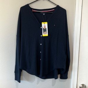 NWT Tommy Hilfiger Small Waffle Shirt in Navy
